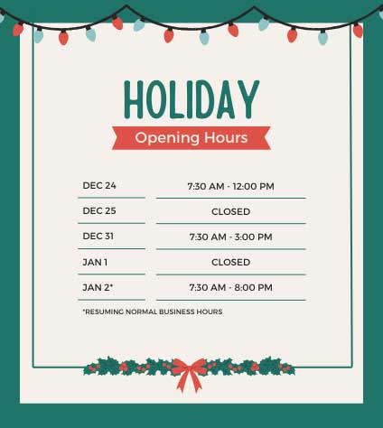 Holiday Hours